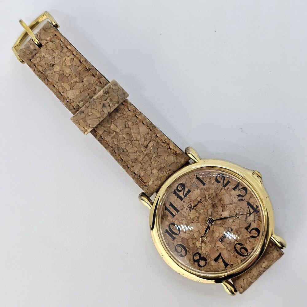 VTG Ronica Women's Watch 44MM Brown‎ Dial Brown Leather Band Straps New Battery